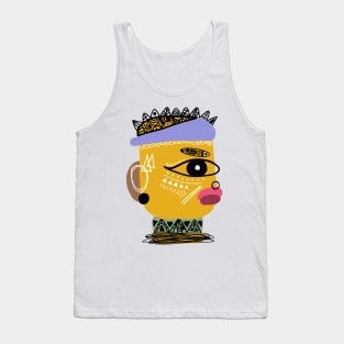 Art digital drawing of an Indian in boho style with multiple patterns and ornaments in bright colors. Tank Top